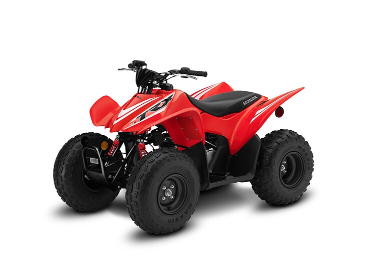 A left facing 3/4 angle of a Honda TRX90X