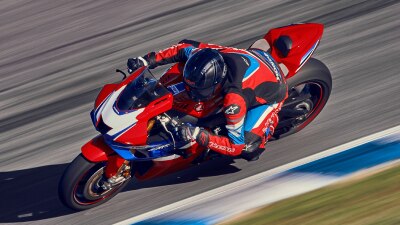 Birds eye view of rider on  CBR1000RR-R Fireblade.