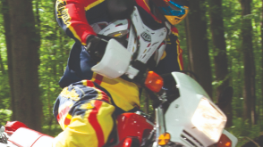 Close up view of a chest protector / Gros plan d’un plastron